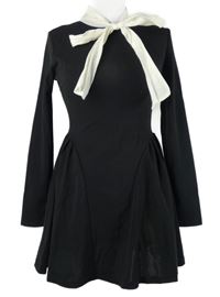 Dámské černé šaty s bílou mašlí Cider 