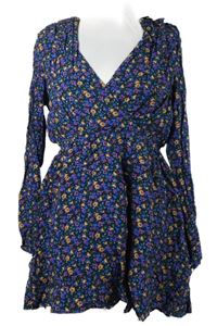 Nové - Dámska čierno-modrá kvietkovana šatová tunika Zara