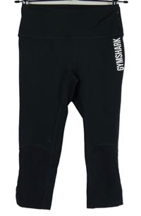 Dámske čierne športové capri legíny s logom Gymshark