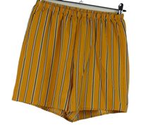 Dámske horčicové pruhované voľné é kraťasy