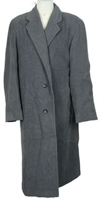 Pánsky sivý vlnený kabát