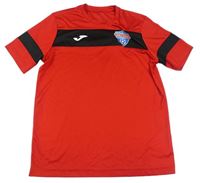 Červeno-čierne športoví tričko s nášivkou Joma