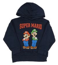 Tmavomodrá mikina se Super Mario a kapucí Primark