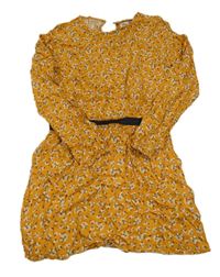 Medové kvetinové šaty zn. Gemo