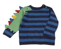 Modrý pruhovaný sveter s dinem Mothercare