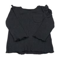 Antracitové rebrované tričko s volánikom M&S