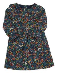 Tmavomodré teplákové šaty s listy 