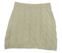 Smotanová vzorovaná pletená sukňa Primark