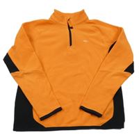 Oranžovo-čierna fleecová mikina