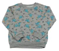 Sivá mikina s dinosaurami Pocopiano