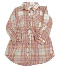 Ružovo-bielo-fialové kockované šaty Primark