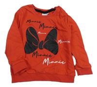 Červená mikina s mašlou a nápisom Disney