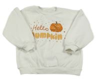 Biela mikina s tekvicou a nápisom Matalan