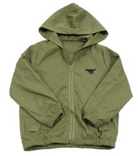 Khaki bunda s dinem a kapucí 