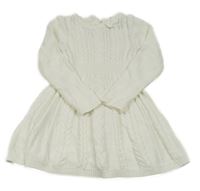 Biele svetrové šaty s mašlou Tahari