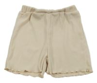 Béžové žebrovné kraťasy