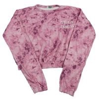 Ružovo-fialovo-biela batikovaná oversize mikina Primark