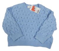 Nové - Modrý děrovaný svetr H&M