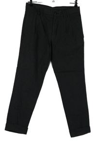 Pánské šedo-tmavošedé vzorované pánské slavnostní kalhoty Zara vel. 30