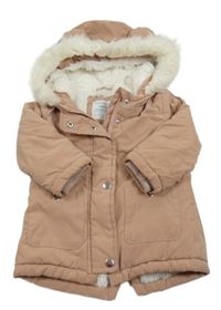 Pudrová šusťáková zimní parka s kapucí Primark