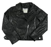 Čierna koženková bunda