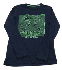 Tmavomodré tričko s ovladačem C&A