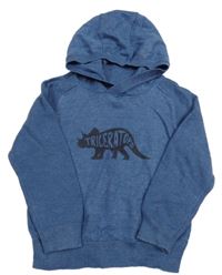 Modrý sveter s dinem a kapucňou Vertbaudet