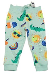 Nové - Zelenkavé tepláky skrokodýly Dunnes