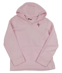 Svetloružová fleecová mikina s motýlom a kapucňou George