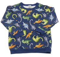 Tmavomodrá mikina s dinosaurami TU