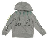 Sivá mikina s dinosaurom a kapucí C&A