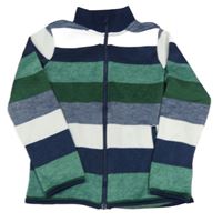 Bielo-tmavomodro-zelená pruhovaná pletená prepínaci mikina H&M