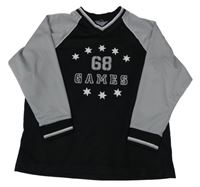 Sivo-čierne športové tričko s číslom