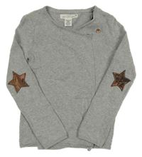 Sivý melírovaný zavinovací sveter H&M