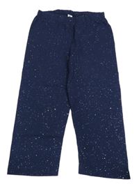 Tmavomodré trblietavé capri legíny YIGGA