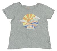 Sivé melírované tričko so slniečkom Primark