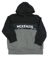 Černo-šedá mikina s logem a kapucí McKenzie