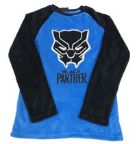 Modro-čierna chlpatá mikina s Černým Panterem Marvel