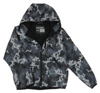 Sivo-biela vzorovaná šušťáková jarná bunda s kapucňou Matalan