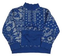 Tmavomodrá mikina so vzorom