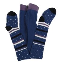 Tmavomodré punčocháče s proužky a puntíky Alive