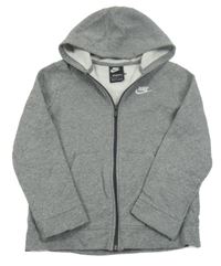 Šedá melírovaná propínací mikina s kapucí Nike 