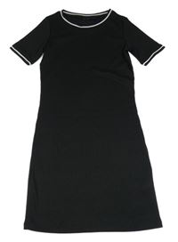 Černé žebrované pletené žebrované šaty Pepperts vel. 176