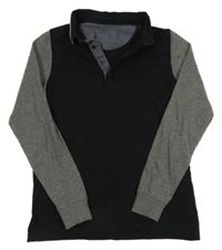 Černo-šedé polo triko Next