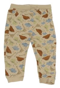 Béžové tepláky s dinosaury Fox&Bunny