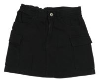 Čierna rifľová sukňa s vreckami