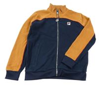 Tmavomodro-béžová fleecová prepínaci mikina Fila