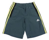 Šedé sportovní funkční kraťasy s logem Adidas