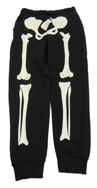 Černé tepláky s kostlivcem F&F