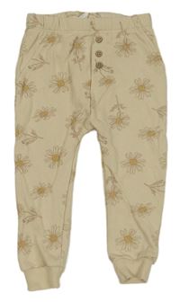 Smotanové tepláky s kvetmi Rabbit Bear